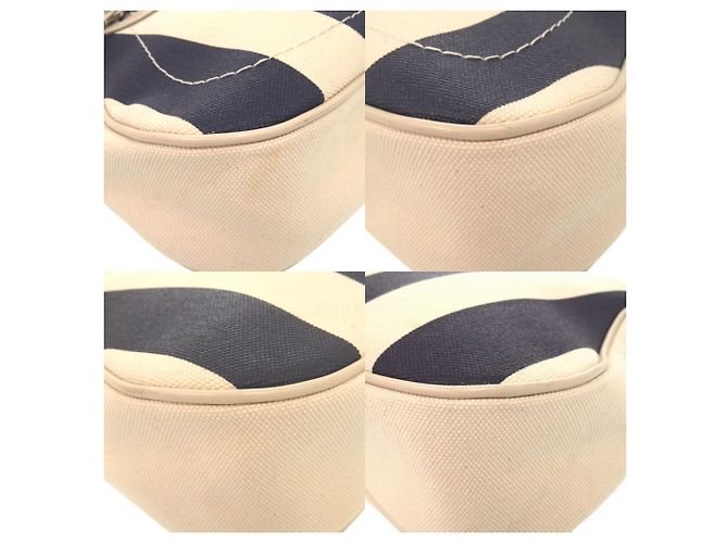 Borsa Hobo a tracolla singola Burberry Stripe Crudo Blu navy - vista 7