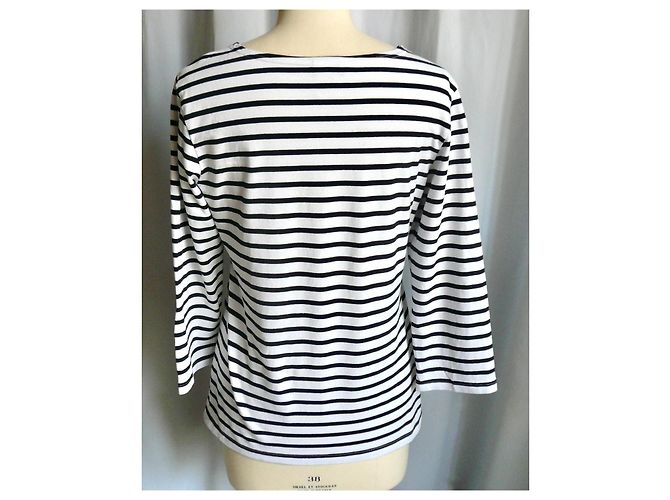 Chanel Top Marinière a Righe Bianco e Nero Monogramma TM - vista 5