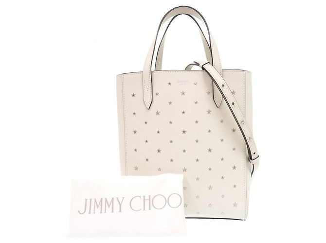 Borsa Tote Jimmy Choo Bria N S in pelle con borchie a stella Bianco - vista 2