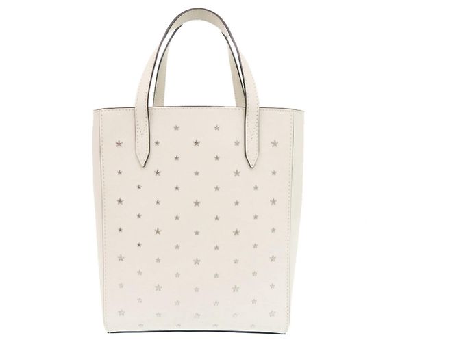 Borsa Tote Jimmy Choo Bria N S in pelle con borchie a stella Bianco - vista 3