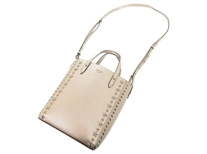 Borsa Tote in pelle con borchie a stella Jimmy Choo PEGASI N S D'oro - vista 7