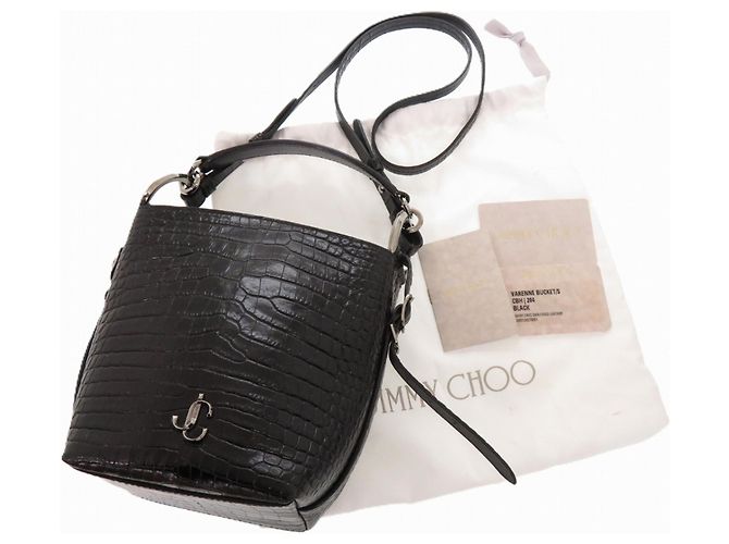 Borsa secchiello Jimmy Choo Varenne 2-Way in pelle goffrata Nero - vista 2