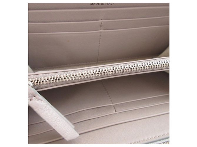 Jimmy Choo Malou Leder Geldbörse Silber Rund Zip Long Wallet - Ansicht 4
