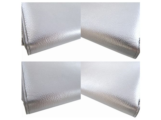 Jimmy Choo Malou Leder Geldbörse Silber Rund Zip Long Wallet - Ansicht 6