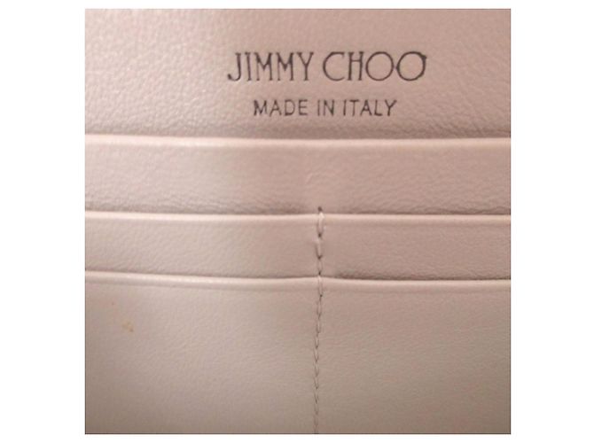 Jimmy Choo Malou Leder Geldbörse Silber Rund Zip Long Wallet - Ansicht 7