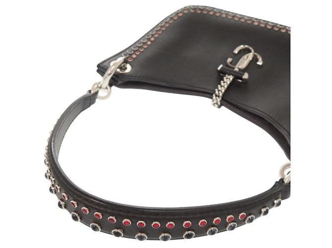 Borsa a tracolla in pelle Jimmy Choo Varenne Hobo Nero - vista 6