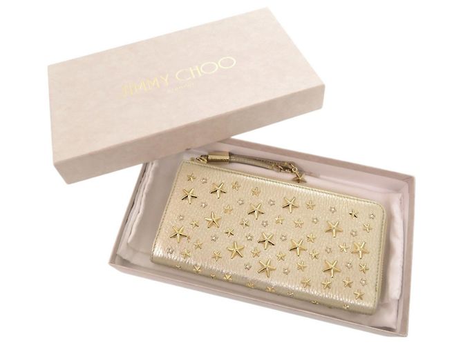 Cartera larga de piel Star Studded Jimmy Choo Dorado - vista 2