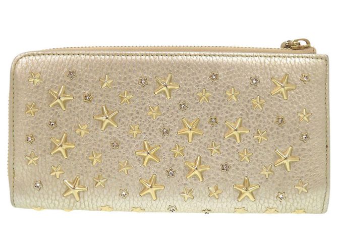 Cartera larga de piel Star Studded Jimmy Choo Dorado - vista 3