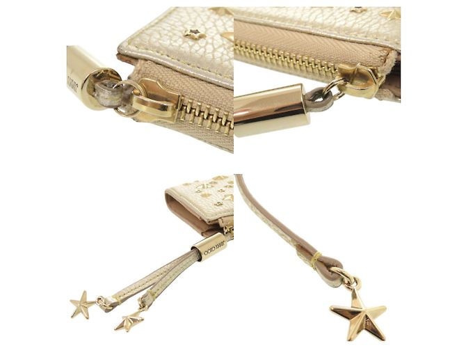 Cartera larga de piel Star Studded Jimmy Choo Dorado - vista 7
