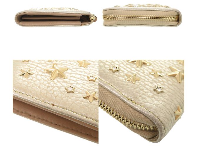 Cartera larga de piel Star Studded Jimmy Choo Dorado - vista 8