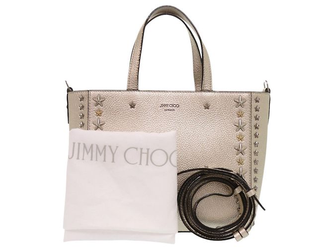 Borsa a mano Jimmy Choo Pegassi in pelle dorata con borchie a stella D'oro - vista 2