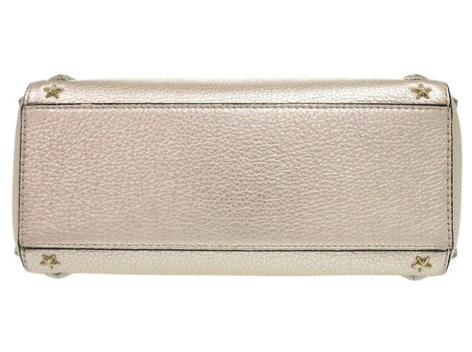 Borsa a mano Jimmy Choo Pegassi in pelle dorata con borchie a stella D'oro - vista 6