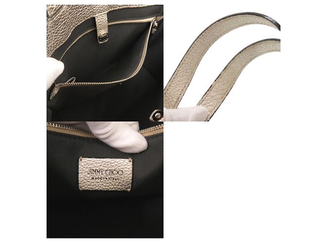 Borsa a mano Jimmy Choo Pegassi in pelle dorata con borchie a stella D'oro - vista 9