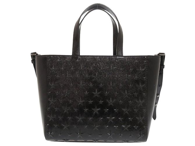 Borsa Jimmy Choo Pegassi in pelle verniciata con stella embossed Nero - vista 3