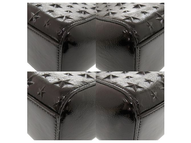 Borsa Jimmy Choo Pegassi in pelle verniciata con stella embossed Nero - vista 5
