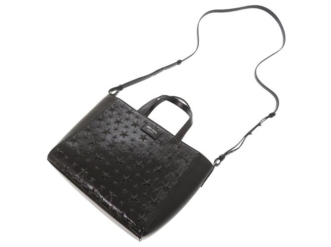 Borsa Jimmy Choo Pegassi in pelle verniciata con stella embossed Nero - vista 6