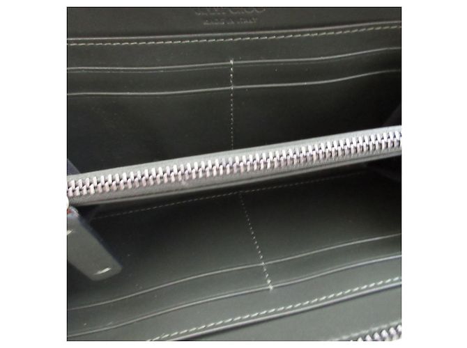 Cartera larga bi-fold de piel Jimmy Choo Azul Verde - vista 3