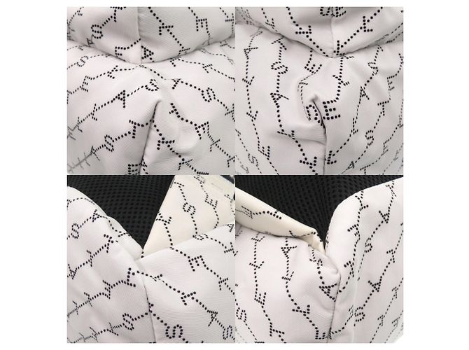 Stella Mc Cartney Zaino in nylon Stella McCartney con logo all-over Nero Bianco - vista 4