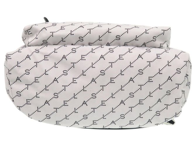 Stella Mc Cartney Zaino in nylon Stella McCartney con logo all-over Nero Bianco - vista 5