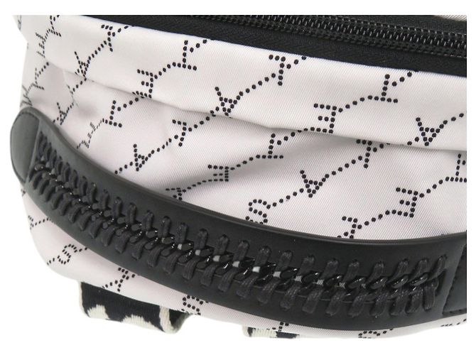 Stella Mc Cartney Zaino in nylon Stella McCartney con logo all-over Nero Bianco - vista 6