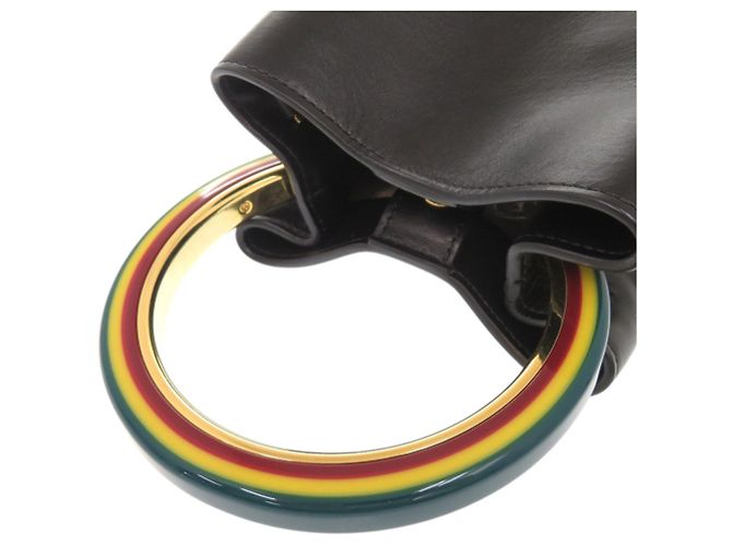 Borsa a mano 2-Way Marni Panier in pelle nera Nero - vista 4