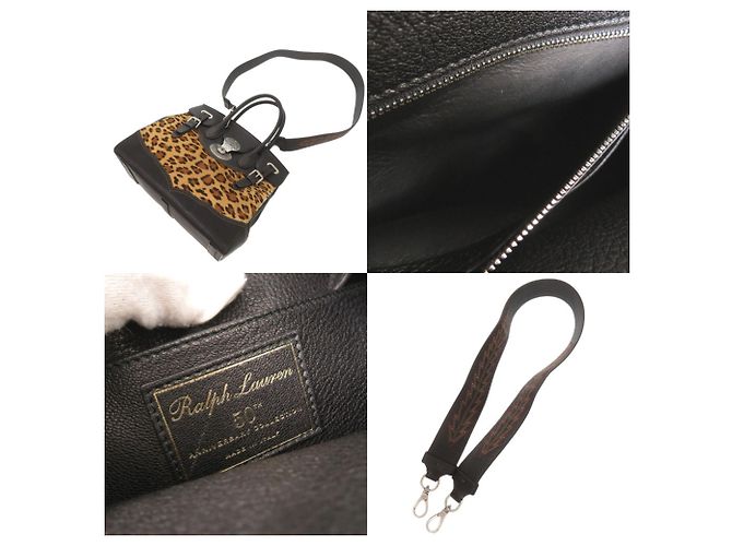 Borsa Ralph Lauren Ricky 33 Marrone Nero - vista 8