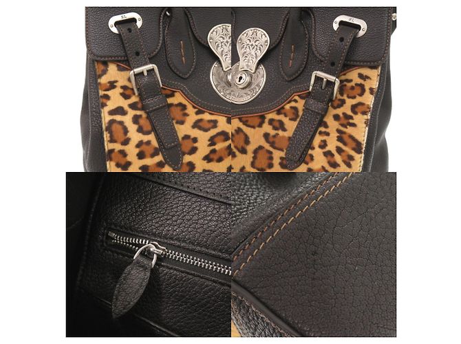 Borsa Ralph Lauren Ricky 33 Marrone Nero - vista 9