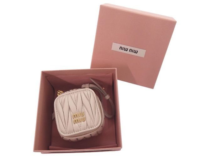 Portachiavi Miu Miu Trick Matelassé Bianco Beige - vista 2