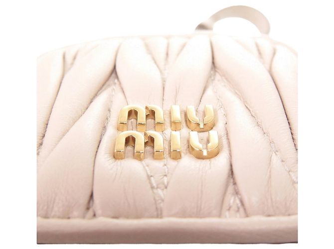 Portachiavi Miu Miu Trick Matelassé Bianco Beige - vista 7