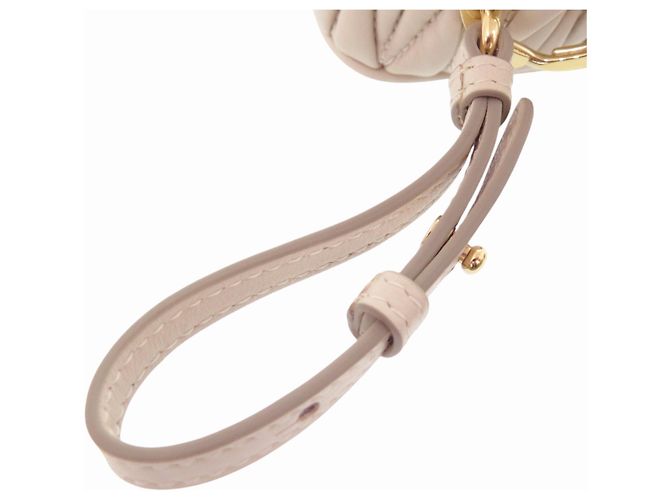 Portachiavi Miu Miu Trick Matelassé Bianco Beige - vista 8