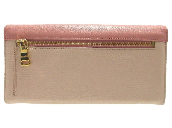 Portafoglio bi-fold in pelle rosa Miu Miu - vista 2