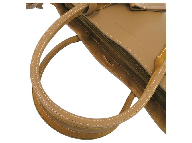 Borsa Tote Longchamp Penelope Fantasy Velvet Leather Marrone - vista 8