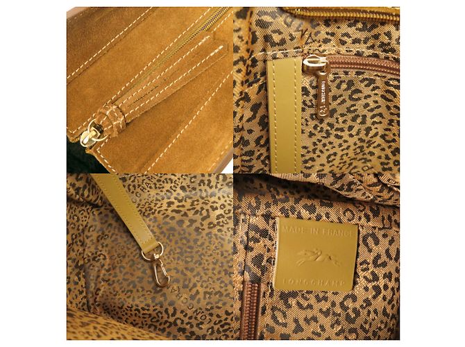 Borsa Tote Longchamp Penelope Fantasy Velvet Leather Marrone - vista 9