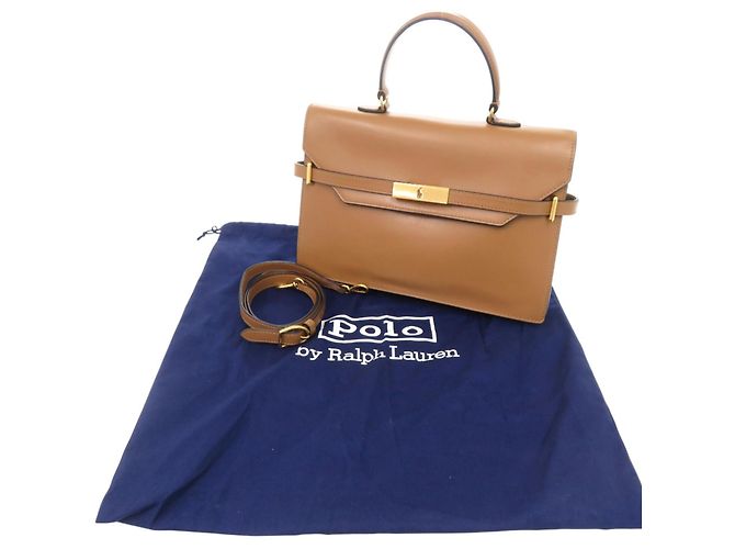 Borsa Satchel ID in pelle Polo Ralph Lauren Marrone - vista 2