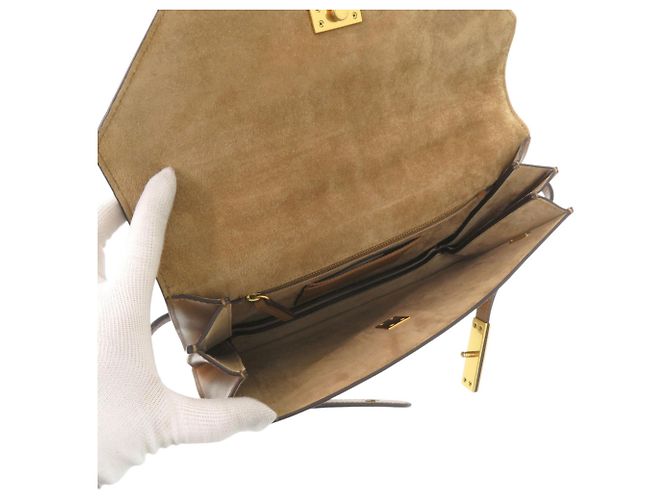 Borsa Satchel ID in pelle Polo Ralph Lauren Marrone - vista 8