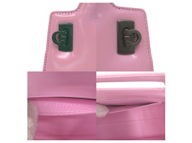 Borsa a tracolla 2-Way Salvatore Ferragamo Gancini Wanda Micro Rosa - vista 10
