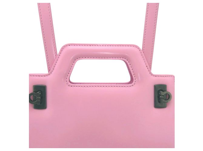 Borsa a tracolla 2-Way Salvatore Ferragamo Gancini Wanda Micro Rosa - vista 7