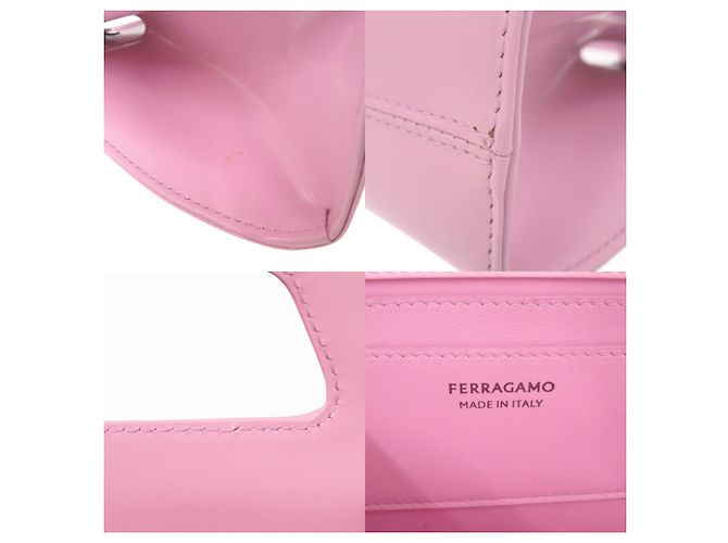 Borsa a tracolla 2-Way Salvatore Ferragamo Gancini Wanda Micro Rosa - vista 9