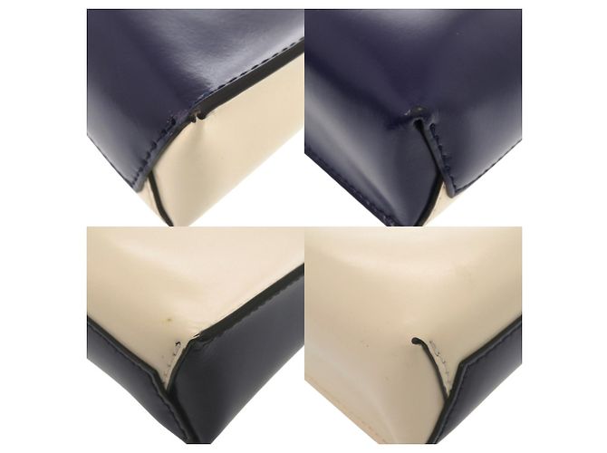 Borsa a mano 2-Way Marni Museo Nano in pelle Marrone Blu navy - vista 4