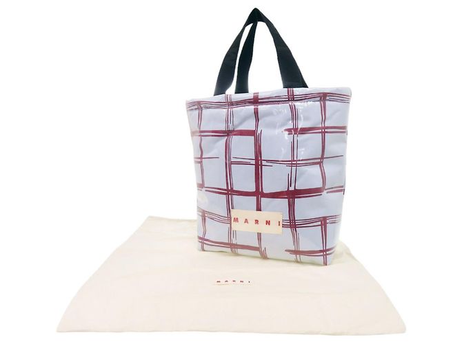 Marni Tote Bag in Hellblau-Rot kariert - Ansicht 2