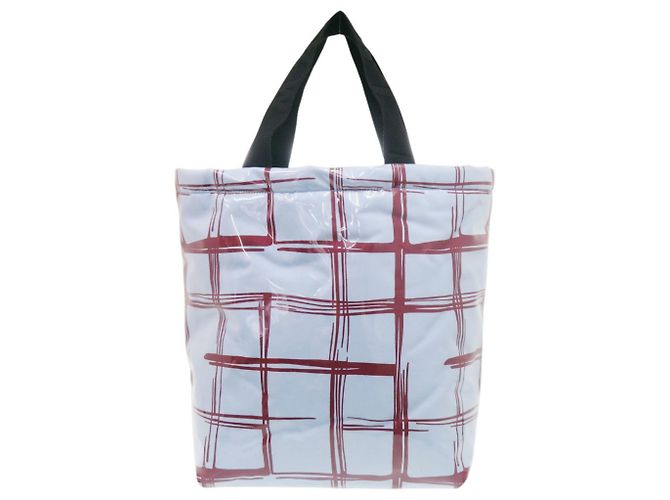 Marni Tote Bag in Hellblau-Rot kariert - Ansicht 3