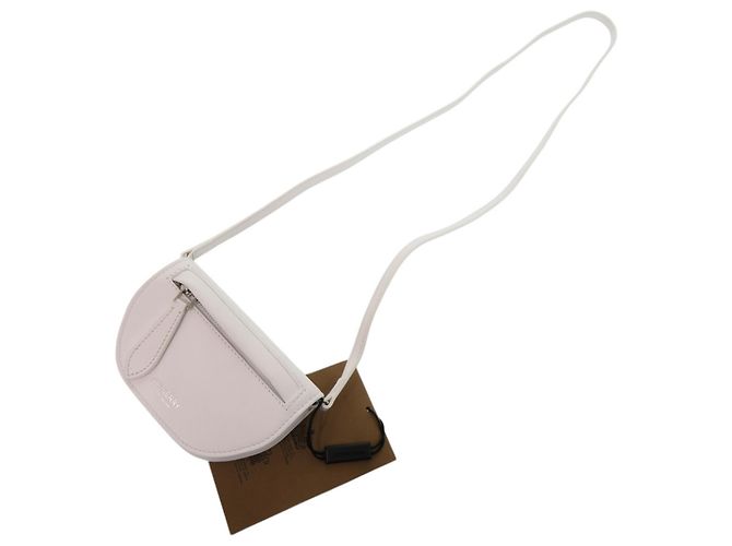 Borsa a spalla micro Burberry Mini Olympia in vitello bianco - vista 5