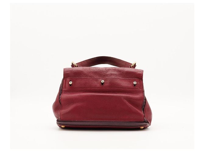 Sac à main Yves Saint Laurent Muse Two Top Handle en cuir bordeaux - vue 3