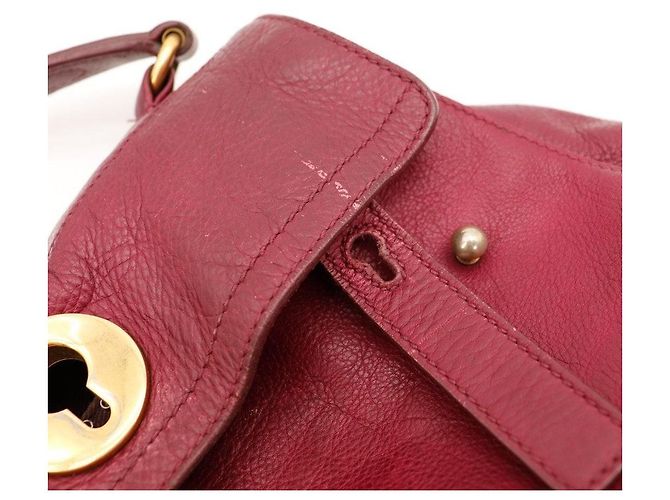 Sac à main Yves Saint Laurent Muse Two Top Handle en cuir bordeaux - vue 8