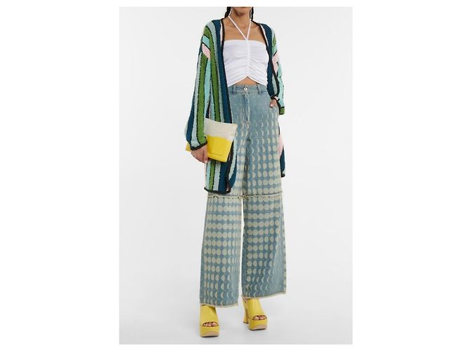 Loewe Paula's Ibiza Moon Print Vaqueros Wide-Leg Azul - vista 2