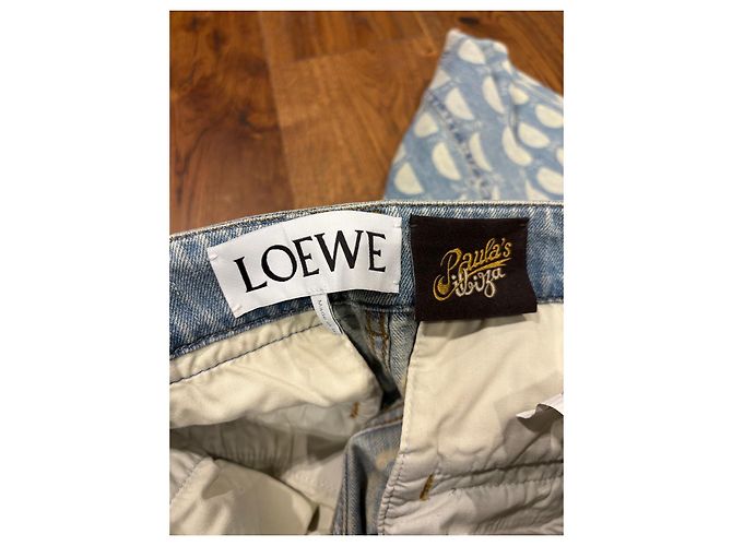 Loewe Paula's Ibiza Moon Print Vaqueros Wide-Leg Azul - vista 3