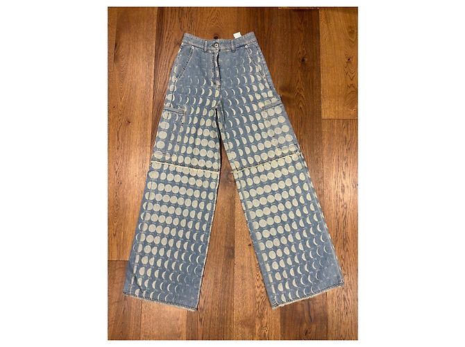Loewe Paula's Ibiza Moon Print Vaqueros Wide-Leg Azul - vista 9