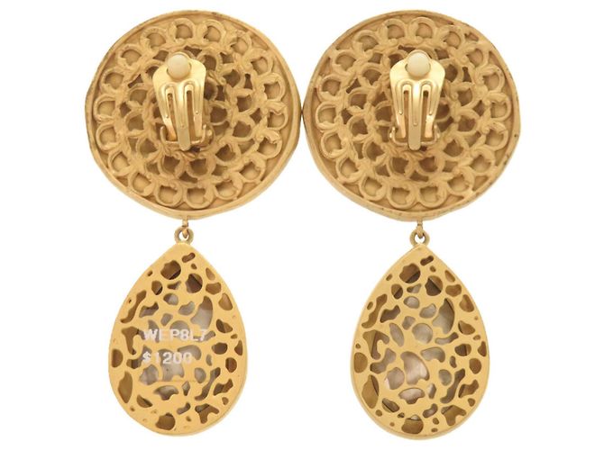 Orecchini a clip Dolce & Gabbana in ottone dorato e cristalli D'oro - vista 3