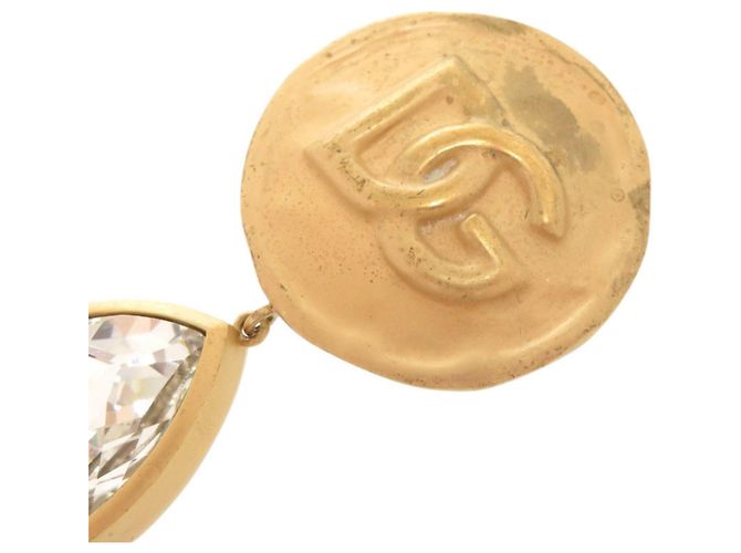 Orecchini a clip Dolce & Gabbana in ottone dorato e cristalli D'oro - vista 6