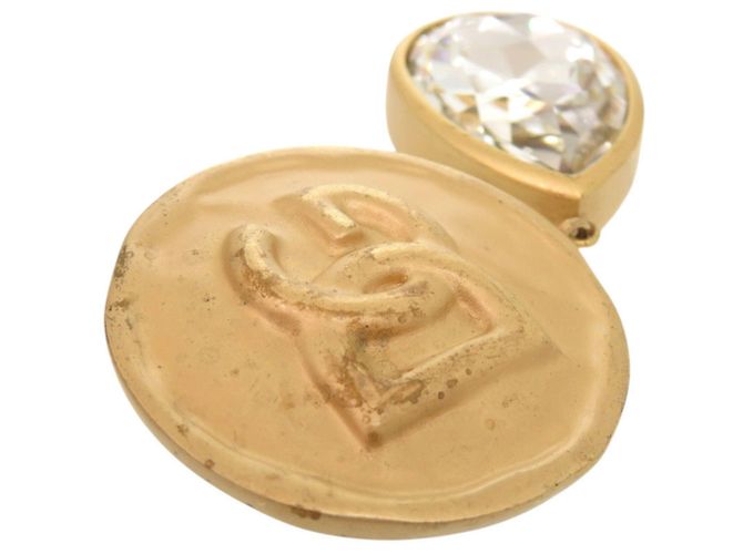 Orecchini a clip Dolce & Gabbana in ottone dorato e cristalli D'oro - vista 7